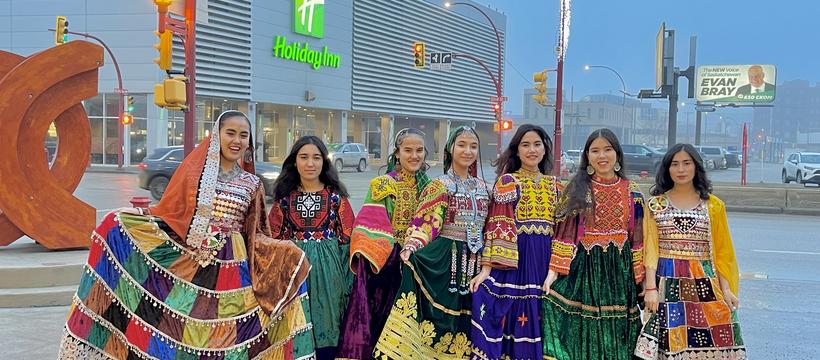 A group of young dancers from the Sound of Afghanistan group.