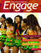 Cover of Engage Magazine Spring 2016 - A group of people in colourful dance outfits stand in a line.