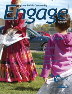 Cover of Engage Magazine January 2011 - A person and a child stand in field.