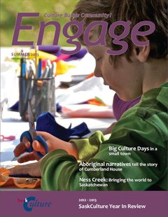 Cover of Engage Magazine Summer 2013 - A child holds a pair of scissors while working on a project.