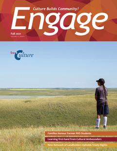 Cover of Engage Magazine Fall 2021 - A person stands overlooking a field.