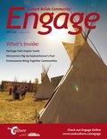 Cover of Engage Magazine Fall 2014 - Two tipis stand against a blue sky.