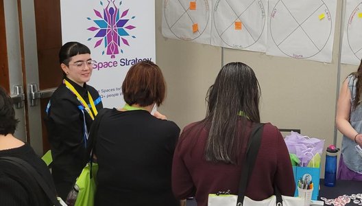 A photo of people at an event by an Aboriginal Friendship Centres of Saskatchewan.