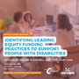 A poster for the lunch and learn event: Webinar: Identifying Leading Equity Funding Practices to Support People with Disabilities.