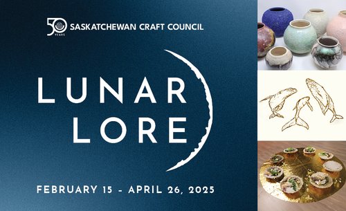 Lunar Lore combines the work of Hanna Yokozawa Farquharson (Saltcoats), Savannah Holt (Saskatoon), and Zoë Schneider (Regina) in an exhibition that bathes the viewer in the full embrace of the moon. Feb 15 to April 26, 2025, Saskatchewan Craft Council