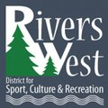 A logo for the Rivers West District for Sport, Culture and Recreation