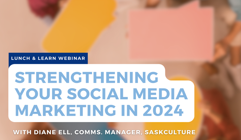 A promo graphic for the Strengthening Your Social Media Marketing in 2024 webinar.