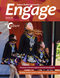 The cover of the Spring 2024 Engage issue, which has a title section that reads ""Culture Builds Community! above the Engage heading and the SaskCulture logo. The cover photo shows a group of young Irish dancers. In the bottom of the page there are two ar