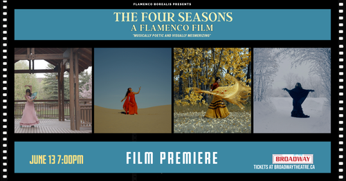 Poster image of the film representing 4 different stills from the film and from each of the four seasons.